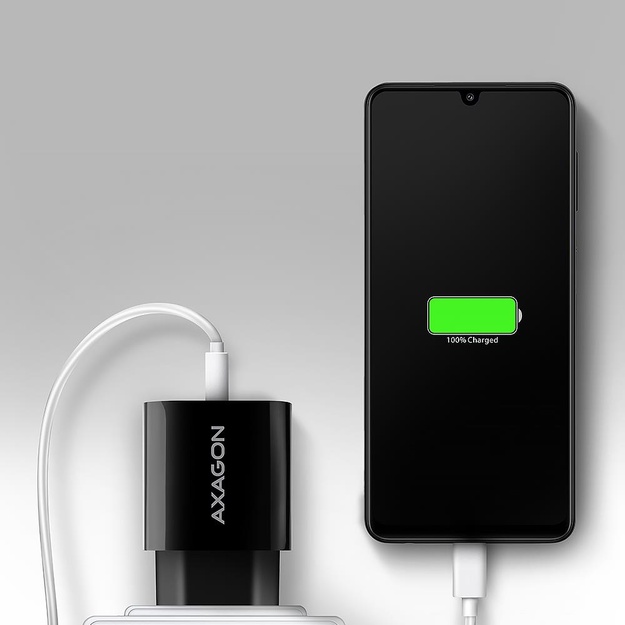MOBILE CHARGER WALL USB 18W/1PORT BLACK ACU-QC18 AXAGON