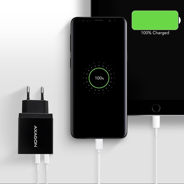MOBILE CHARGER WALL USB 24W/2PORT ACU-QS24 AXAGON