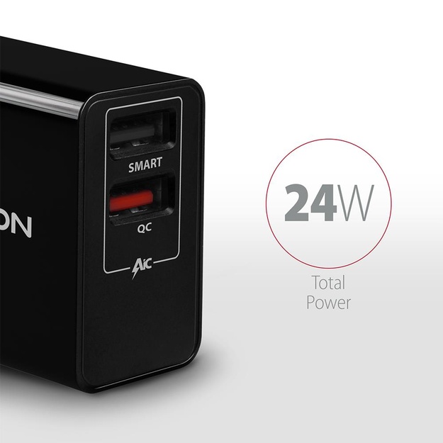 MOBILE CHARGER WALL USB 24W/2PORT ACU-QS24 AXAGON