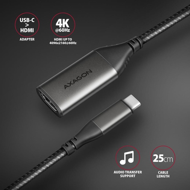 CABLE USB-C TO HDMI 0.25M/RVC-HI2M AXAGON