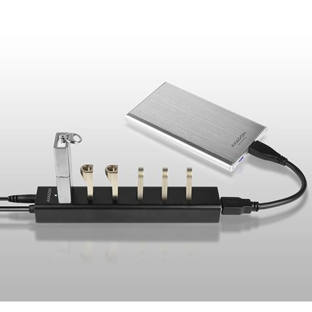 I/O HUB USB3.0 7PORT CHARGING/W/AC 1.2M HUE-SA7BP AXAGON