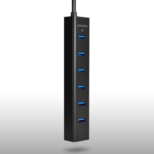 I/O HUB USB3.0 7PORT CHARGING/W/AC 1.2M HUE-SA7BP AXAGON