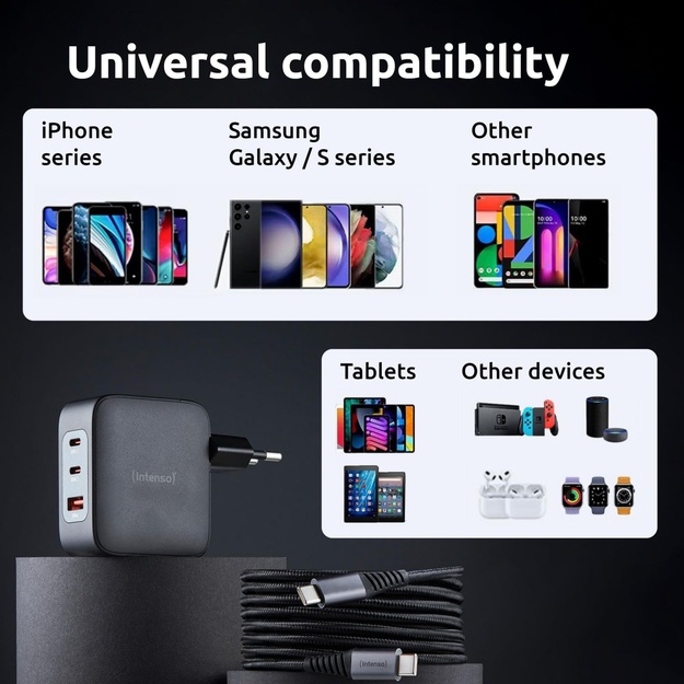 POWER ADAPTER USB-C GAN +C520C/7810010 INTENSO
