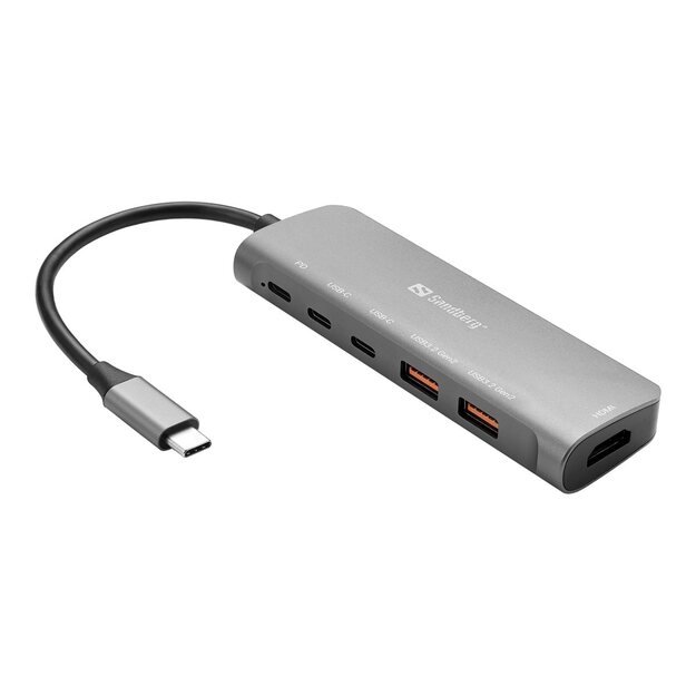 SANDBERG USB-C Dock HDMI + 2xUSB-A + 2xUSB-C + PD100W 1
