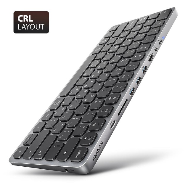 KEYBOARD + I/O HUB 9IN1/0.6M HMC-KB-CRL AXAGON