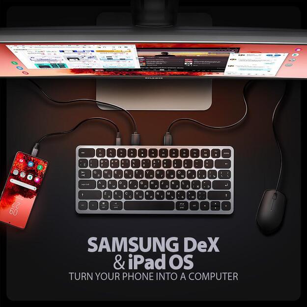 KEYBOARD + I/O HUB 9IN1/0.6M HMC-KB-CRL AXAGON 10