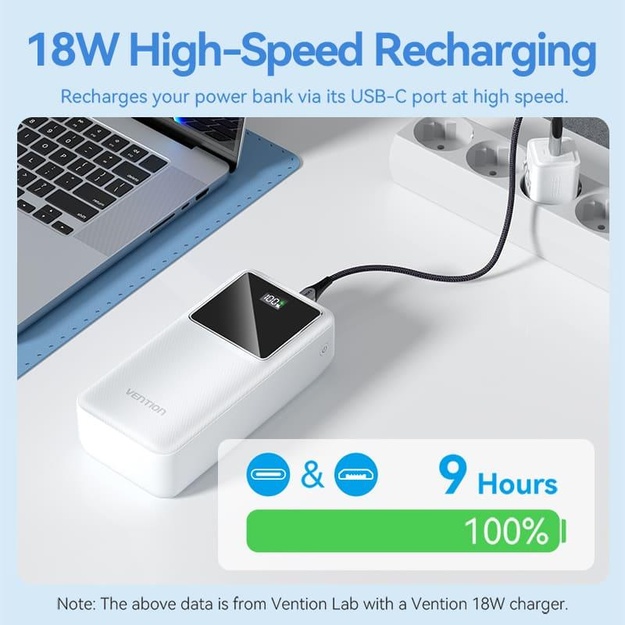 POWER BANK USB 30000MAH 22.5W/WHITE FHMW0 VENTION
