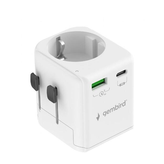 POWER ADAPTER GROUNDED 20W/WHT TPA-EU1A1C20-01-W GEMBIRD 1