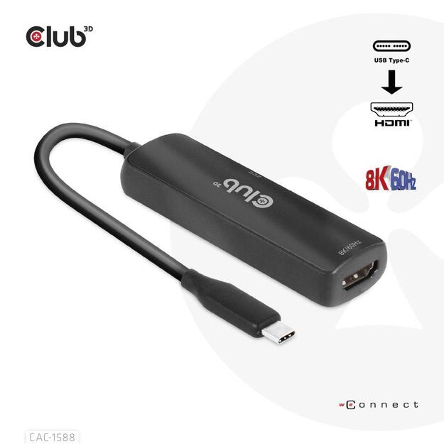 I/O ADAPTER USB-C TO HDMI/M/F CAC-1588 CLUB3D 1