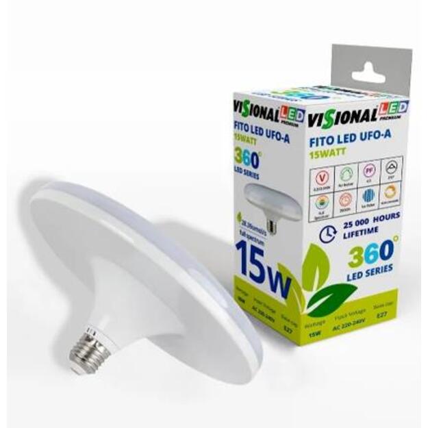 Light Bulb|VISIONAL|Power consumption 15 Watts|4000 K|AC 220-240V|Beam angle 270 degrees|TL-A-15W 1