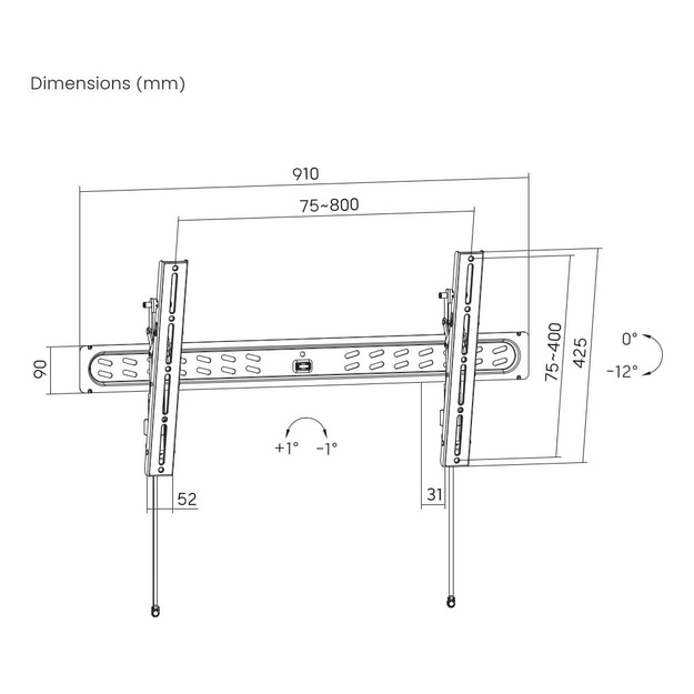 TV SET ACC WALL MOUNT 43-95 /WM-95T-PRO-01 GEMBIRD