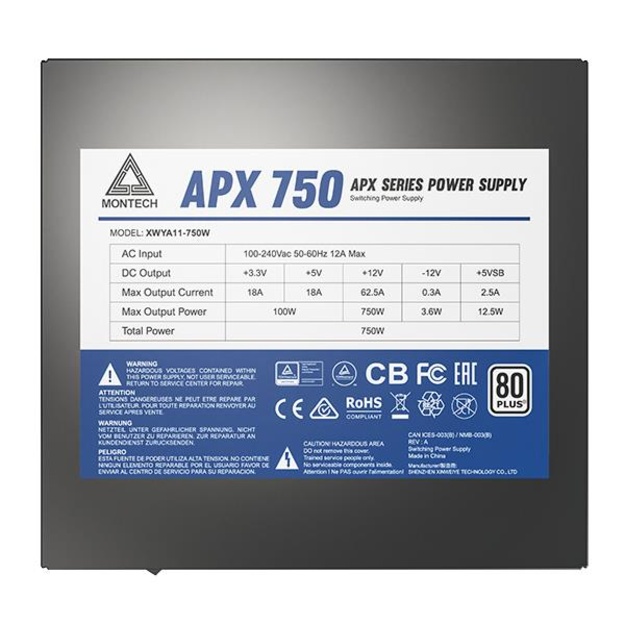 Power Supply|MONTECH|APX 750W|750 W|APX750