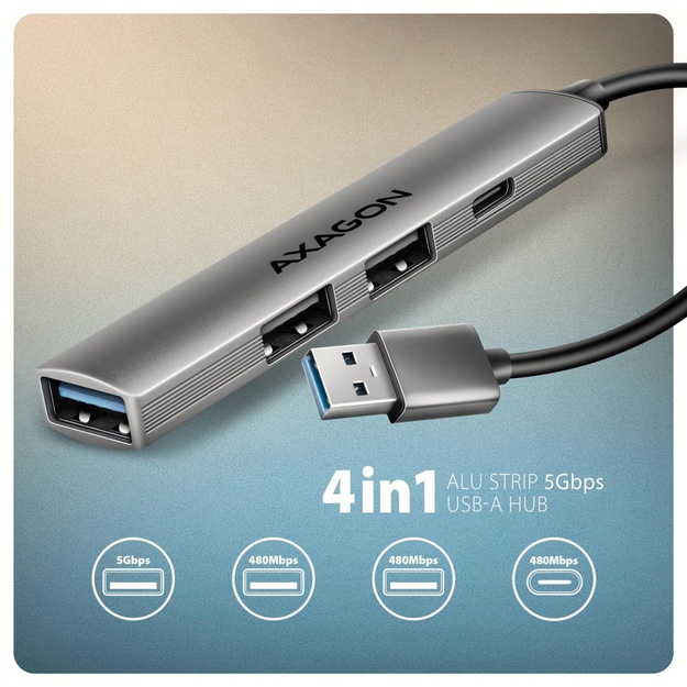 I/O HUB USB3.2 4PORT/0.12M HUE-STA AXAGON