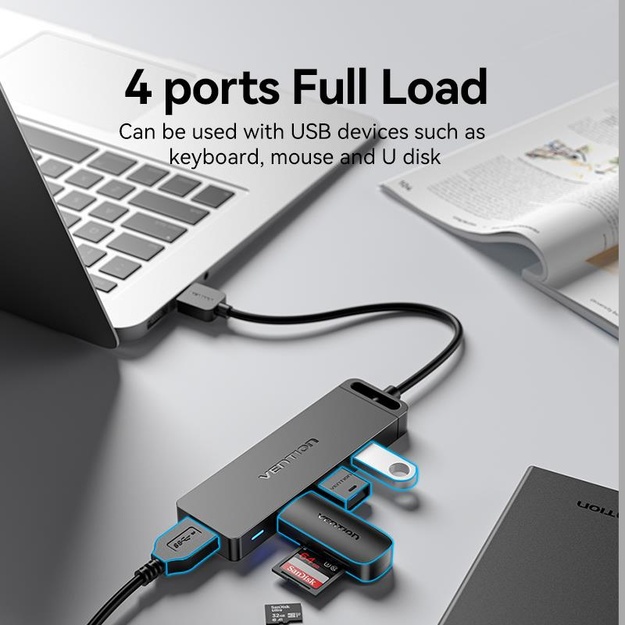 I/O HUB 4-IN-1 USB3.0/0.5M CHLBD VENTION