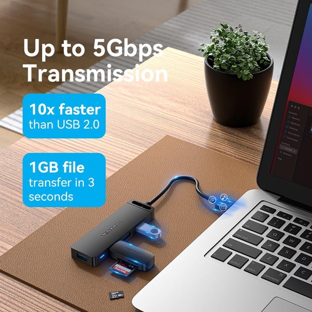 I/O HUB 4-IN-1 USB3.0/0.5M CHLBD VENTION