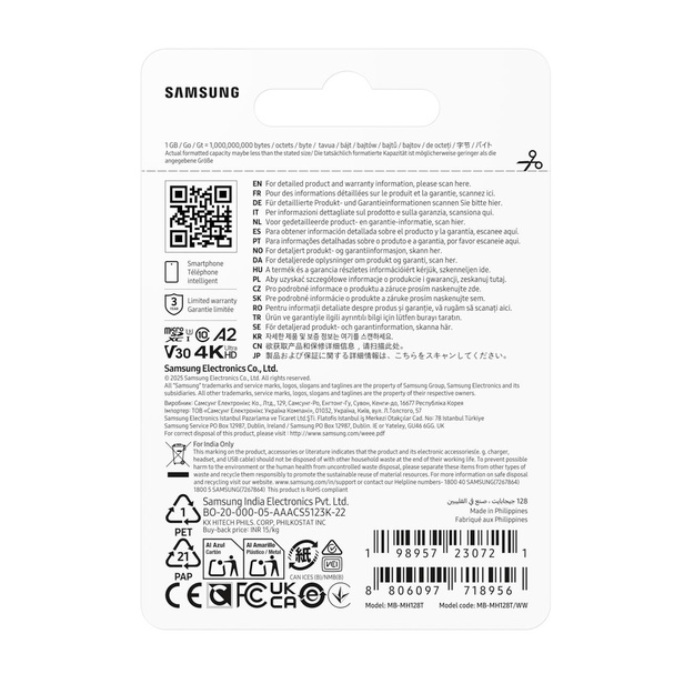 MEMORY MICRO SDXC T9 128GB/V30 MB-MH128T/WW SAMSUNG