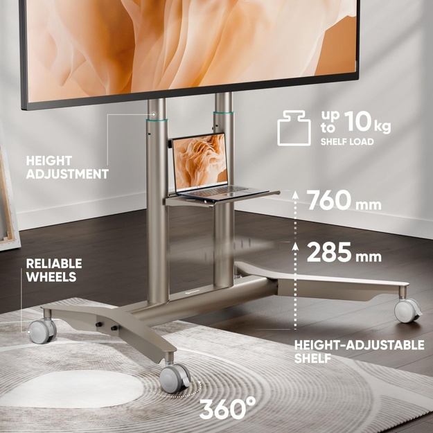 TV SET ACC MOBILE STAND/55-90 /CHAMPAGNE TS1871-C ONKRON