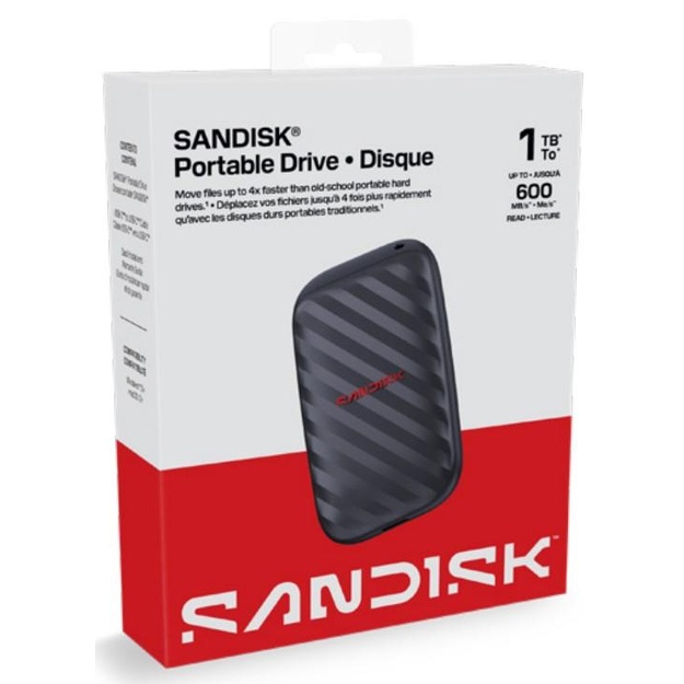 External SSD|SANDISK|Read speed 600 MB/s| 1 TB|SDSSDE10|SDSSDE10-1T00-G25