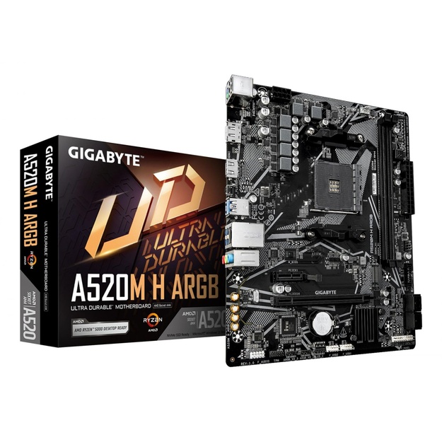 Mainboard|GIGABYTE|AMD A520|Socket AM4|micro ATX|RAM DDR4-SDRAM|2xSlots|1xNumber of M.2 (M) slots|A520MHARGB