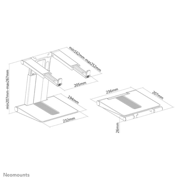 Nešiojamo skompiuterio stovas 10-16 /NSLS200 NEOMOUNTS
