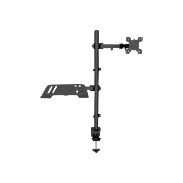 MANHATTAN Desktop Combo Mount with Monitor Arm and Laptop Stand 13 to 32inch Monitor up to 8kg and 10 to 17inch Notebook up to 8 kg