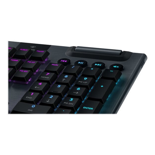 Belaidė klaviatūra LOGITECH G915 LIGHTSPEED Wireless RGB Mechanical Gaming – GL Clicky - CARBON - US INTNL - INTNL