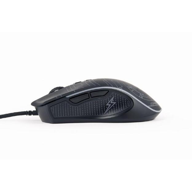 Kompiuterinė pelė laidinė MOUSE USB OPTICAL GAMING/BLACK MUSG-RGB-01 GEMBIRD