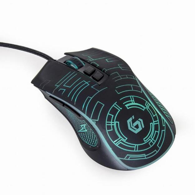 Kompiuterinė pelė laidinė MOUSE USB OPTICAL GAMING/BLACK MUSG-RGB-01 GEMBIRD