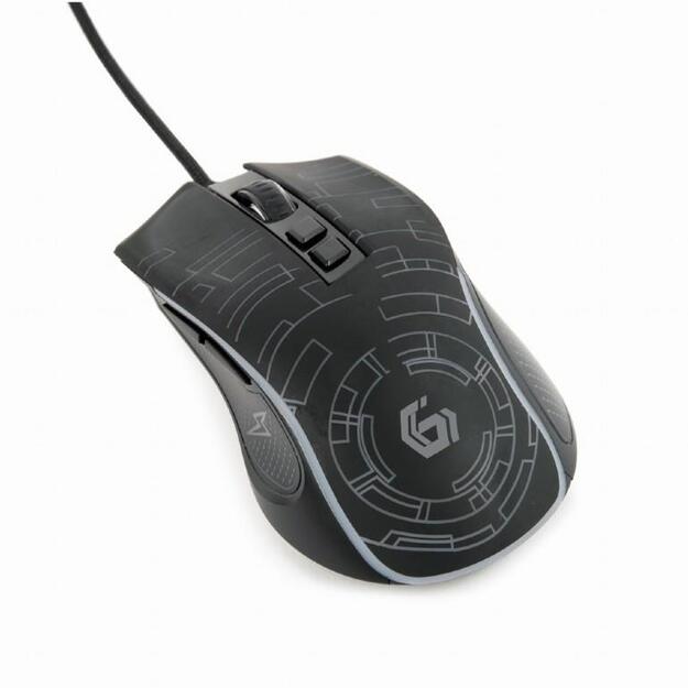 Kompiuterinė pelė laidinė MOUSE USB OPTICAL GAMING/BLACK MUSG-RGB-01 GEMBIRD