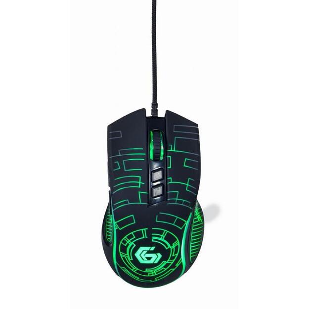 Kompiuterinė pelė laidinė MOUSE USB OPTICAL GAMING/BLACK MUSG-RGB-01 GEMBIRD