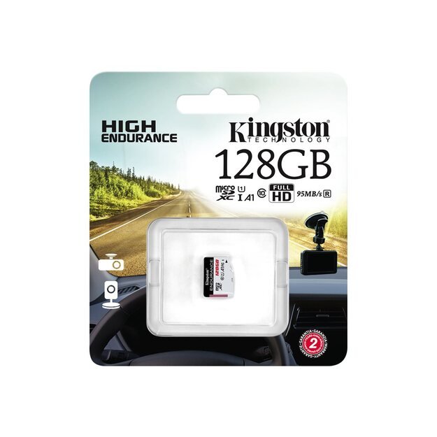 Atminties kortelė KINGSTON 128GB microSDXC Endurance 95R/45W C10 A1 UHS-I Card Only