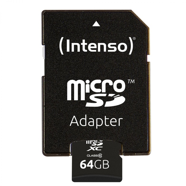 Atminties kortelė su adapteriu MEMORY MICRO SDXC 64GB C10/W/ADAPTER 3413490 INTENSO