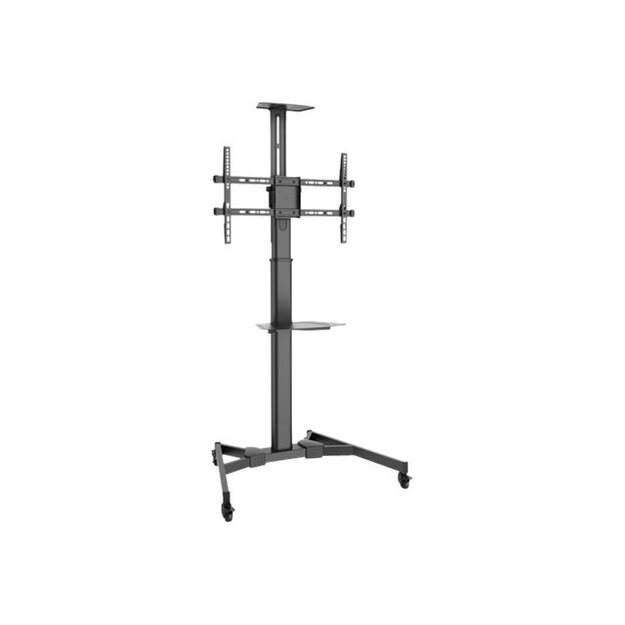 Televizoriaus stovas DIGITUS TV-Cart for screens up to 70inch with shelf for DVD and Camera up to 50 kg wheelbase VESA max. 600x400