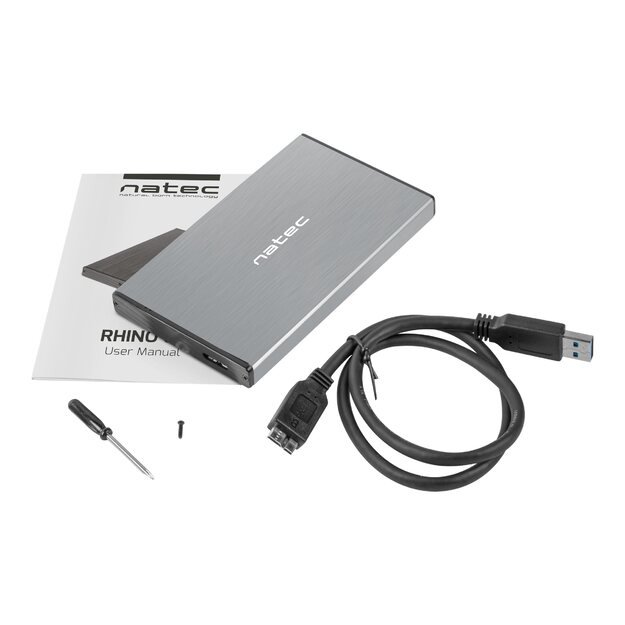 NATEC NKZ-1281 Natec external enclosure RHINO GO for 2,5 SATA, USB 3.0, Grey 4