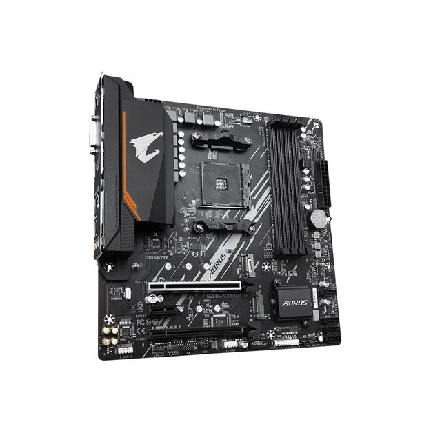 Pagrindinė plokštė GIGABYTE B550M AORUS ELITE AM4 DDR4 2xM.2 4xSATA HDMI DVI mATX MB 11