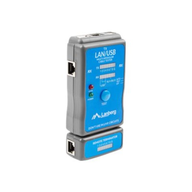 Kabelių testeris LANBERG NT-0403 for wiring terminated with RJ45, RJ-11, USB