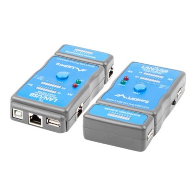 Kabelių testeris LANBERG NT-0403 for wiring terminated with RJ45, RJ-11, USB