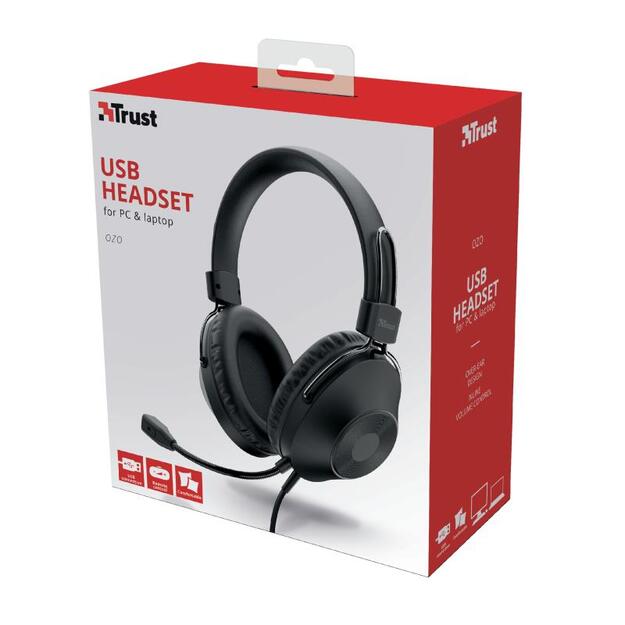 Ausinės HEADSET OZO USB/24132 TRUST