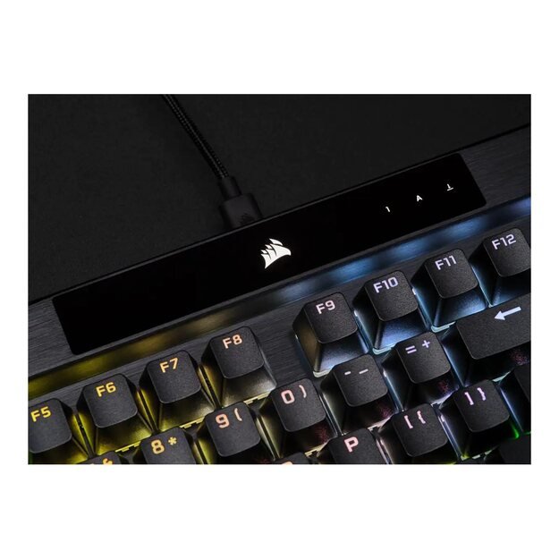 Klaviatūra laidinė CORSAIR K70 RGB PRO Optical-Mechanical Gaming Backlit RGB LED CORSAIR OPX Black PBT Keycaps