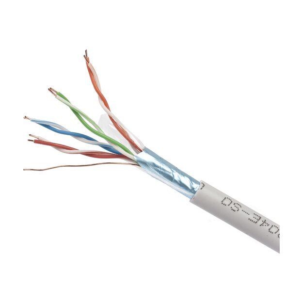 Instaliacinis tinklo kabelis GEMBIRD FPC-5004E-SOL FTP solid cable, cat. 5e, 0.51 mm CCA, 305m, gray