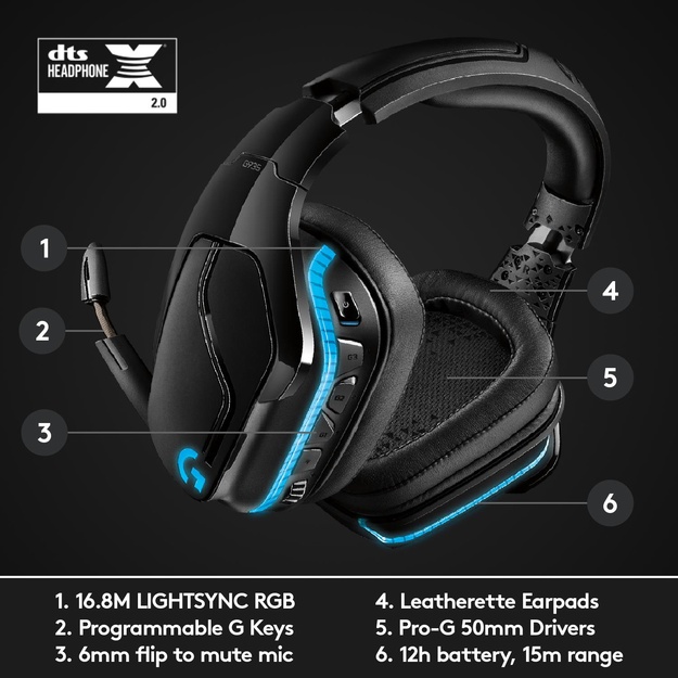 Ausinės HEADSET GAMING G935/981-000744 LOGITECH