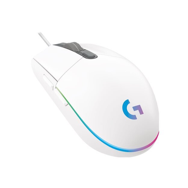 Kompiuterinė pelė laidinė MOUSE USB OPTICAL G102 LIGHTSY/WHITE 910-005824 LOGITECH