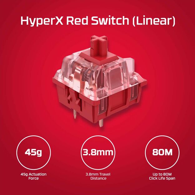 Klaviatūra laidinė ALLOY ORIGINS CORE/PBT HX BLUE 639N8AA#ABA HYPERX