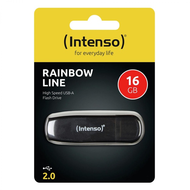 USB raktas MEMORY DRIVE FLASH USB2 16GB/BLACK 3502470 INTENSO