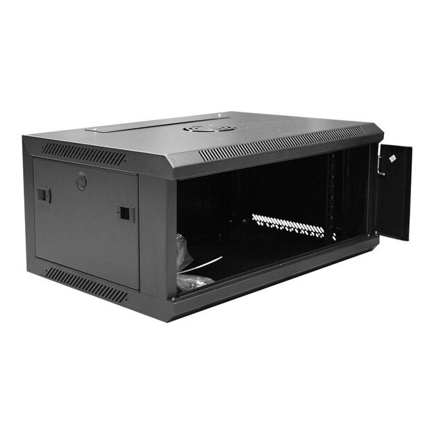 DIGITUS DN-W19 04U/450/B DIGITUS Wallmount cabinet 4U, 600x450mm, black RAL 9004