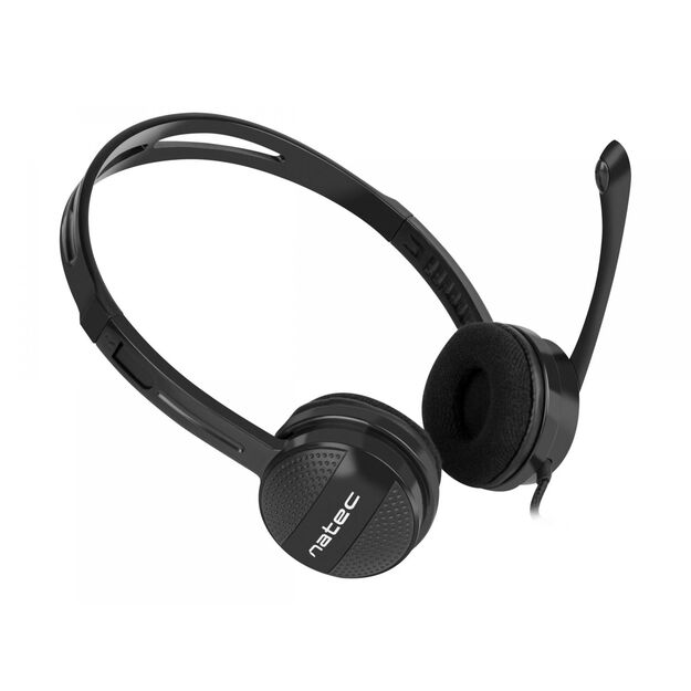 Ausinės NATEC headset Canary Go with microphone black