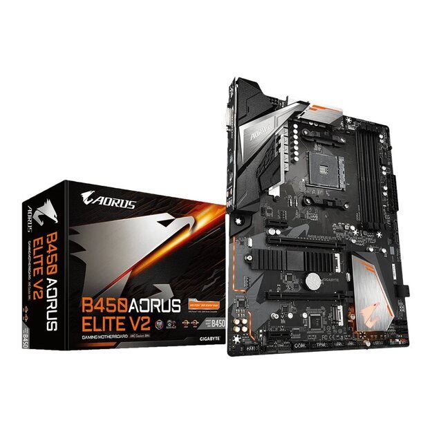 Pagrindinė plokštė GIGABYTE B450 AORUS ELITE V2 AM4 DDR4 2xM.2 6xSATA ATX MB