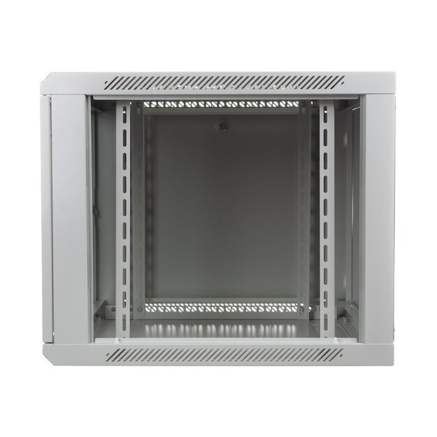 Komutacinė spinta pakabinama DIGITUS DN-WU19 09U/600 DIGITUS 19 9U 501/600/600mm, glass door, grey, unmounted