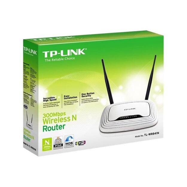 Maršrutizatorius TP-LINK 300Mbps 1 WAN 4x10 100M DHCP TL-WR841N