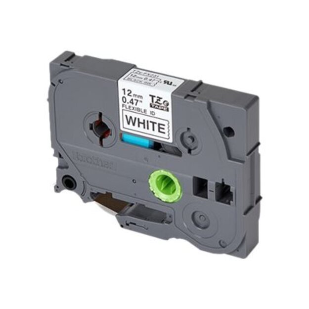 BROTHER TZEFX231 Flexi Tapes 12mm 8m white black laminate 5